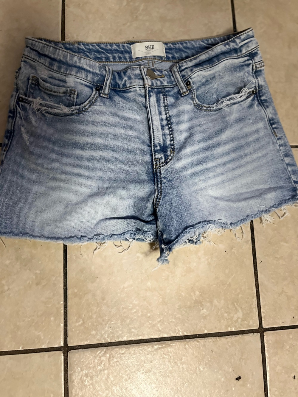 BKE Light Blue Denim Jeans Waist Detail